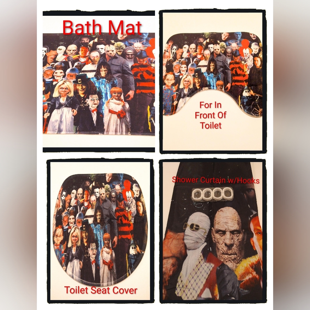 ☠️ Horror Movie Characters ☠️ 4-pc Bathroom Set  * NWOT *